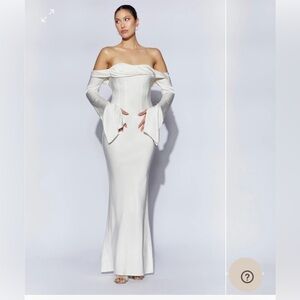 Meshki Giselle Off Shoulder Cowl Neck Maxi dress